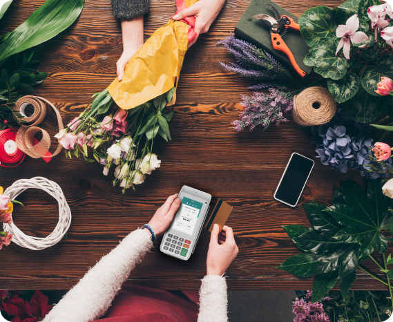 Συναλλαγή σε ανθοπωλείο μέσω Worldline με το A80 POS